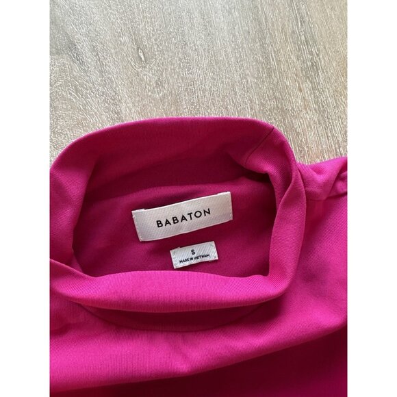 Aritzia Babaton Hot Pink Mockneck Bodycon Mini Dress Size Small - Picture 2 of 7